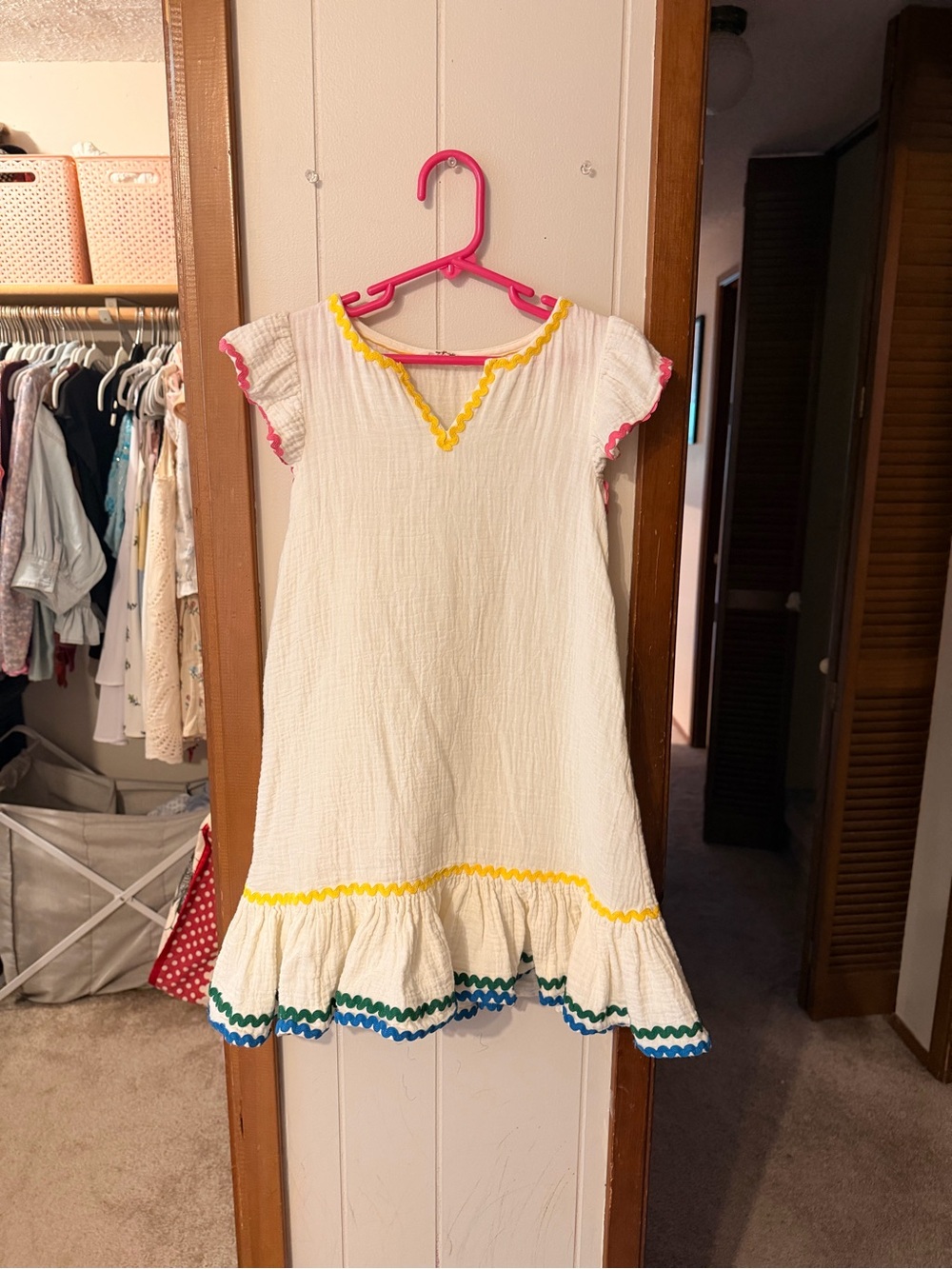 Mini Boden white linen dress